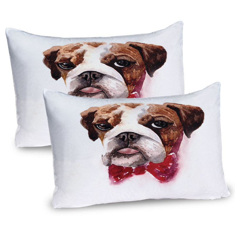 Ensemble de 2 taies décoratives pour bouledogue anglais Ambesonne, H 20 po x l 30 po