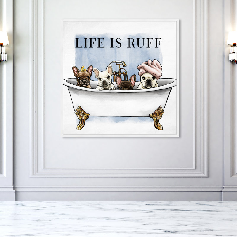 « Life is Ruff » par Oliver Gal - art graphique, H 32 po x l 32 po x P 0,5 po, Cadre photo