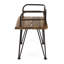 Chaise rustique industrielle - 2 pièces, siège en bois, structure en fer, finition, pour le patio, 2 sièges, cadres, style