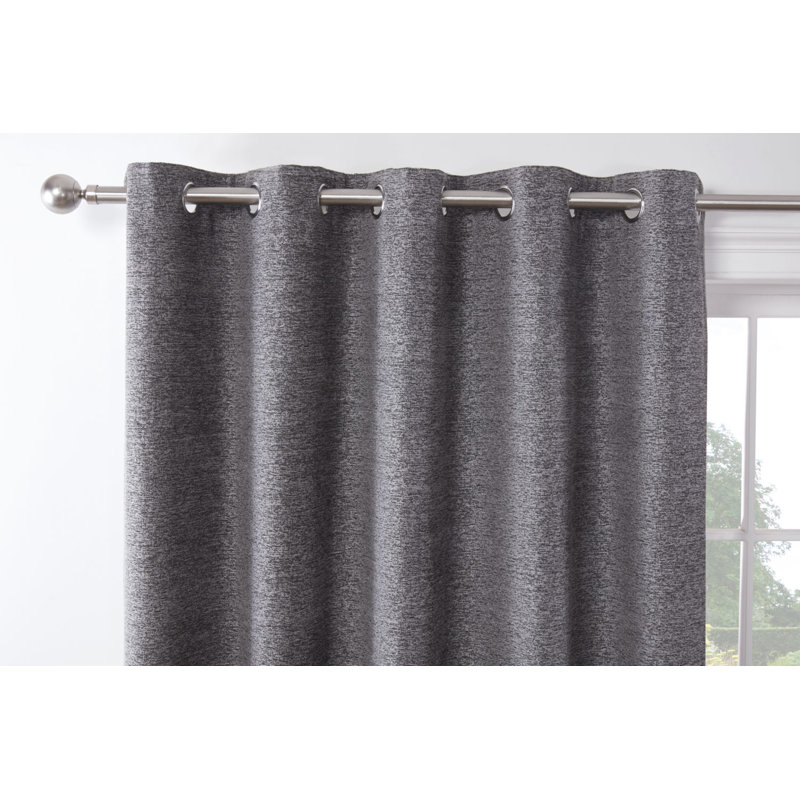 Buruk Room Darkening Curtain, Width 229 x Drop 183cm, Grey
