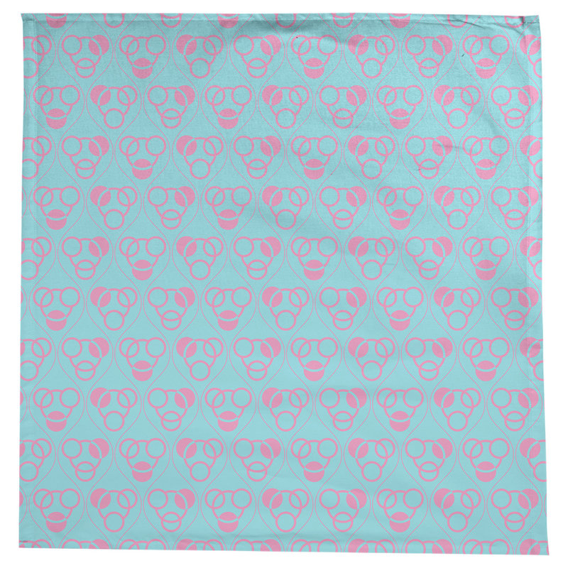 Nappe classiques des cercles et des vagues, Bleu sarcelle / rose