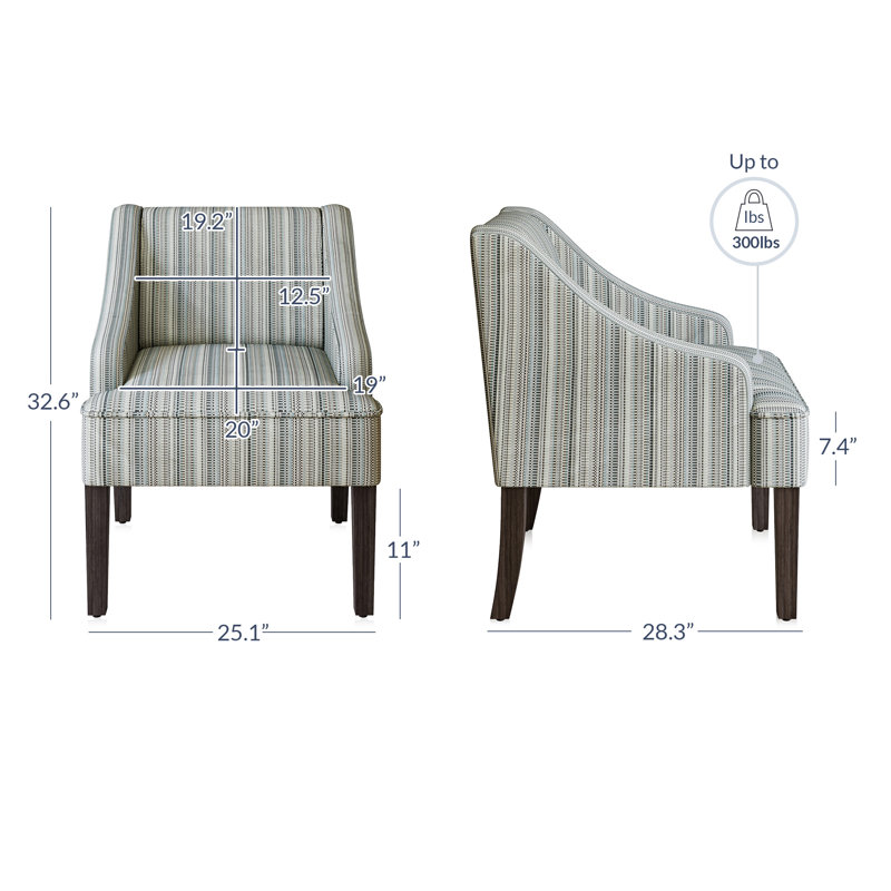 Fauteuil de 25,1 po de largeur Mhiraid, 100% polyester chatoyant