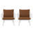Huron Outdoor Patio PP Club Chair, White Finish With Brown Cushion, Set Of 2-1723147742