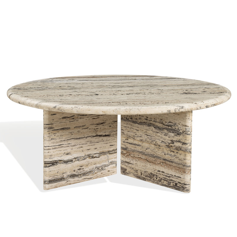 Table basse Feliciandra Travertine, 14" H x 36" W x 36" D