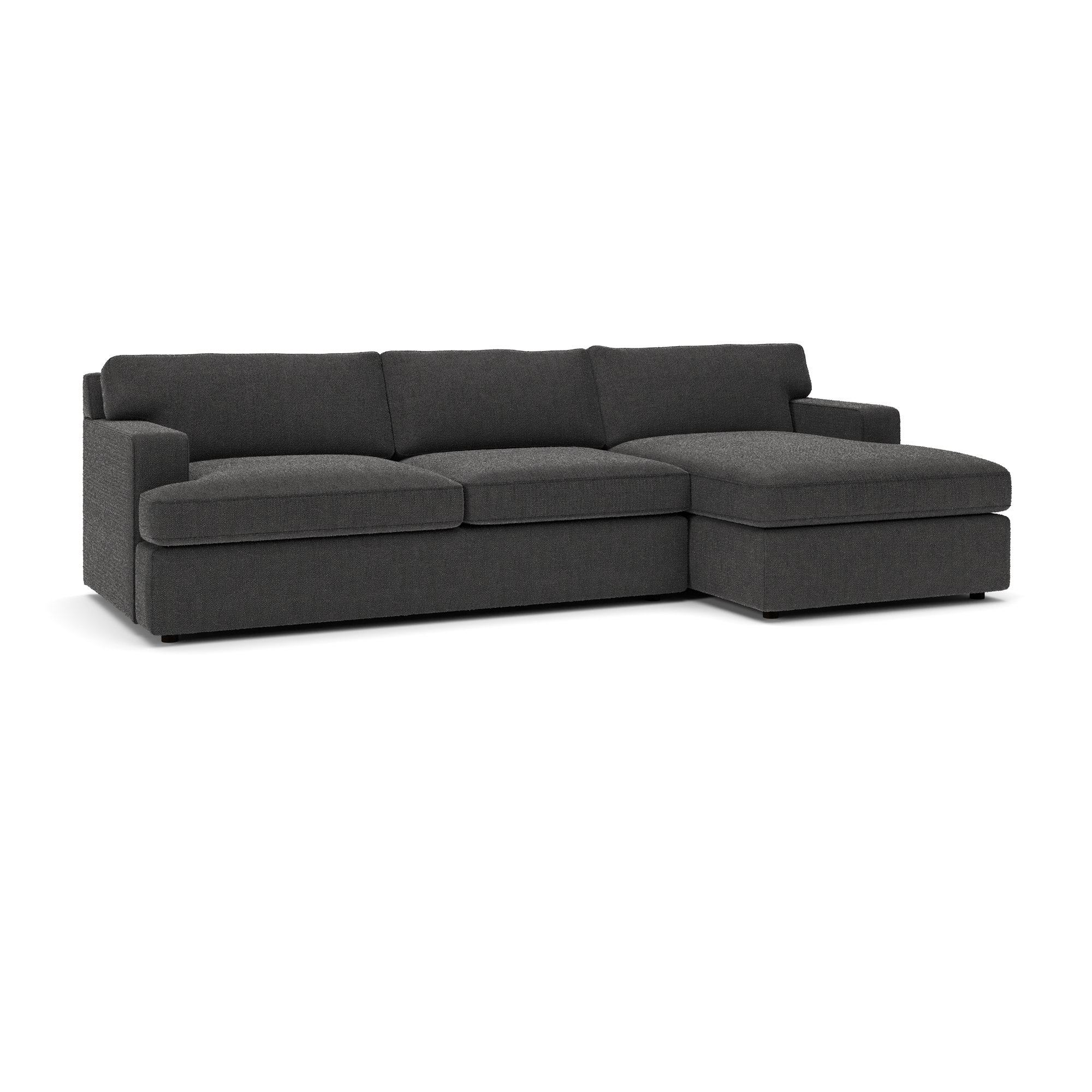 Cleo 2-Piece Upholstered Sectional, Right Hand Facing, Davis Smoke Bouclé