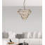 Aged Brass And Texted Glass Bouquet Style Lage Chandelier