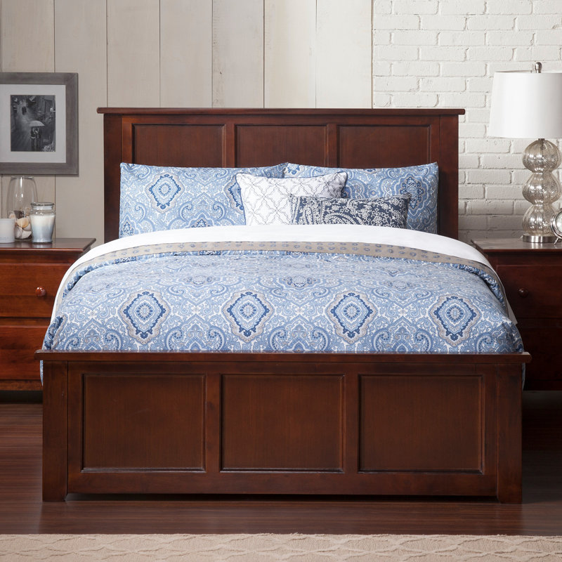Marshallville Solid Wood Low Profile Platform Bed with Matching Footboard, Full / Double, Walnut