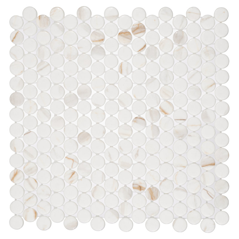 Muse 1" Glass Penny Round Mosaic Wall & Floor Tile, Daphne