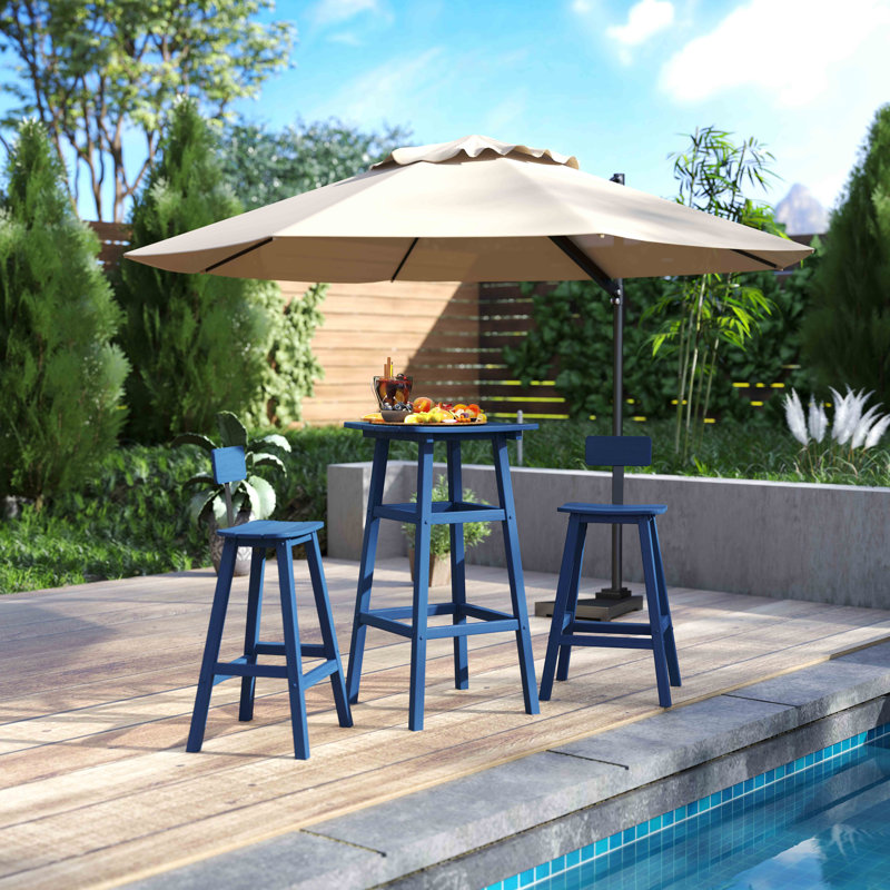 2-Person Outdoor Dining Set, Blue