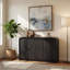 Buffet moderne à 3 portes de 47,24 pouces avec bords incurvés et tablettes de rangement-1184338696