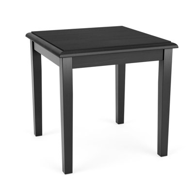 Lenox Wood Waiting Reception End Table Wood Frame Black Melamine Top