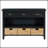 Retro Console Table With 3 Storage Drawers And Woven Baskets, Perfect For Entryway, Hallway, And Living Room Decor-2143362670