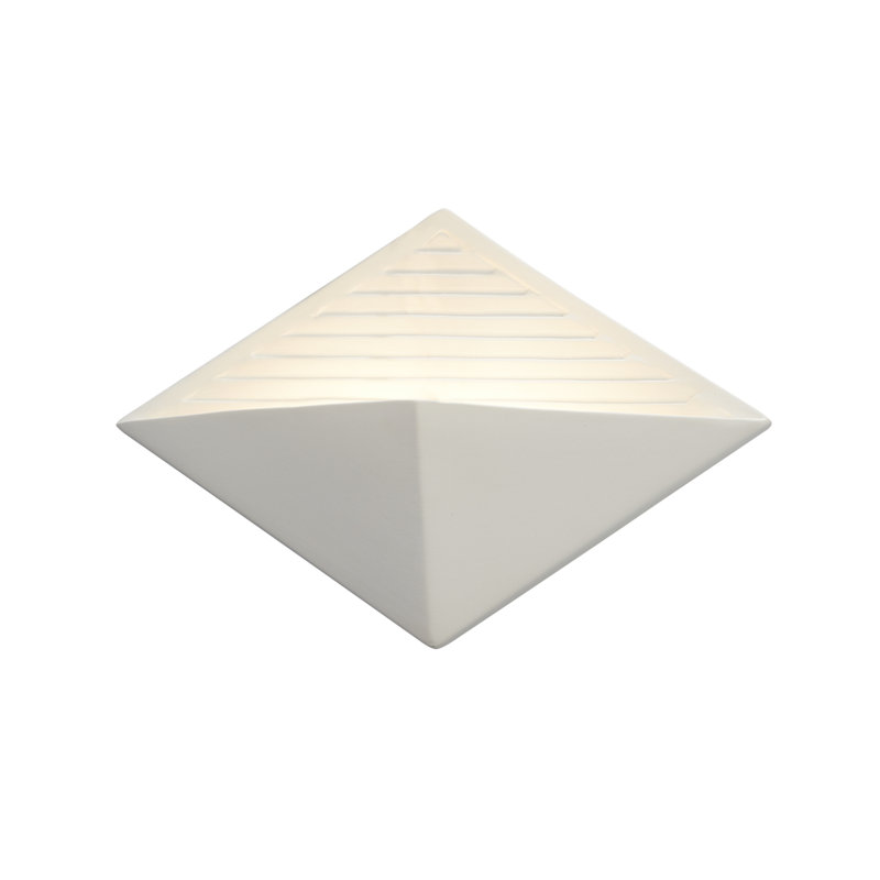 Caeli Ceramic Wall Sconce, Matte White with Champagne Gold Internal, Yes