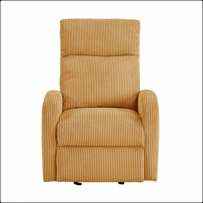 Fauteuil inclinable contemporain en velours côtelé moelleux avec poche latérale confortable pour le salon