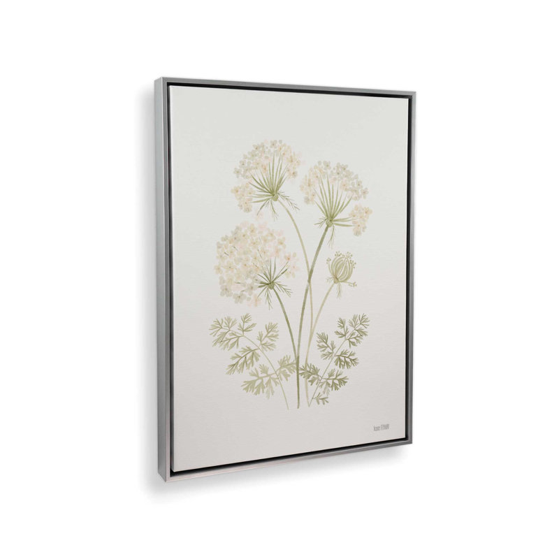 «Anne's Lace II» par House Fenway, reproduction d'art, L 36 x H 48, Silver, Toile avec cadre