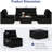 5 Piece Outdoor Furniture Set With Seat & Back Cushions Tempered Glass Tabletop-106973819