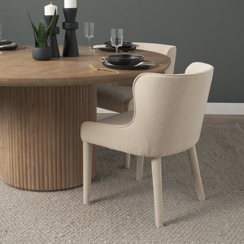 Anderson Slope Cream Chenille Dining Chair, Cream 