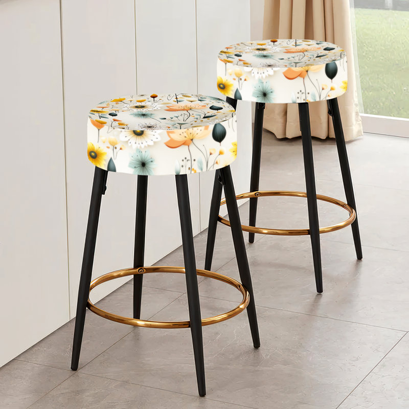 Ensemble de 2 tabourets à imprimé animal, Scandinavian Midcentury Bliss