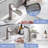 Brushed Nickel Bathroom Faucet With Pop-Up Drain, Deck Plate, And Single Handle For 1 Or 3 Sink Water Cleanliness Fit-129101738