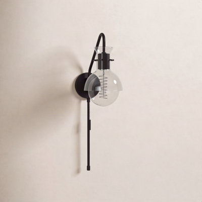 Luke Single Light Glass Dimmable Armed Sconce