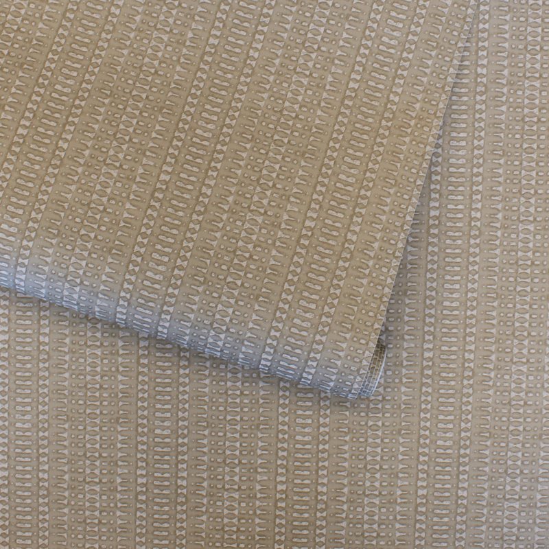 Batik Stripe Peel and Stick Wallpaper, Macadamia