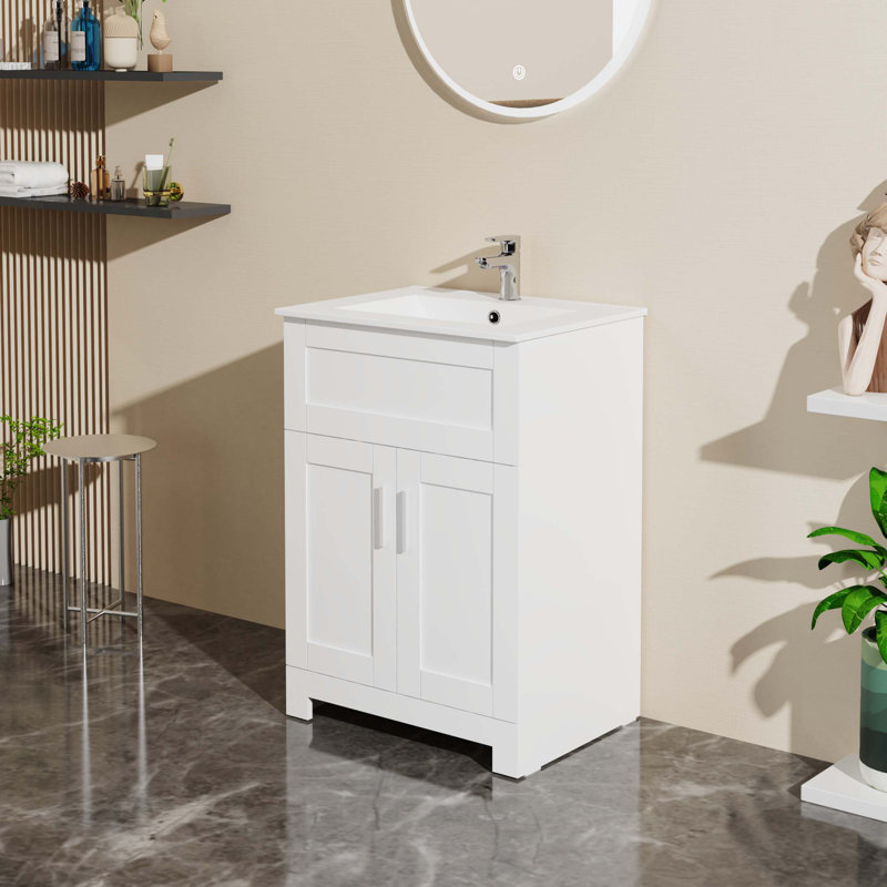 Compartiment de salle de bain avec meuble-lavabo Goodyo, Blanc