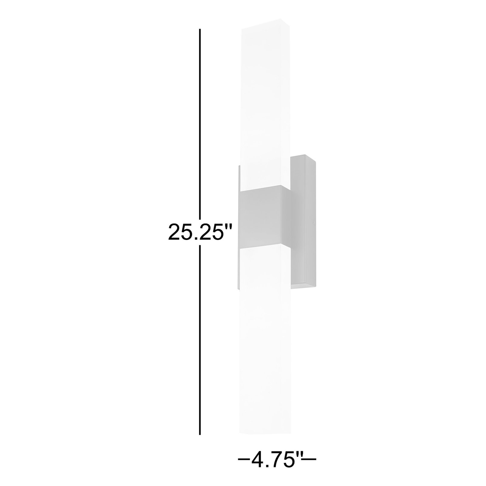 Rosamond 4.75 In. 2 Light Vanity With White Acrylic Shade, Matte Black