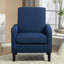 Chaise d'appoint rembourrée en faux lin, fauteuil moderne, structure en bois massif, fauteuil simple, chambre à coucher du salon-2036018949