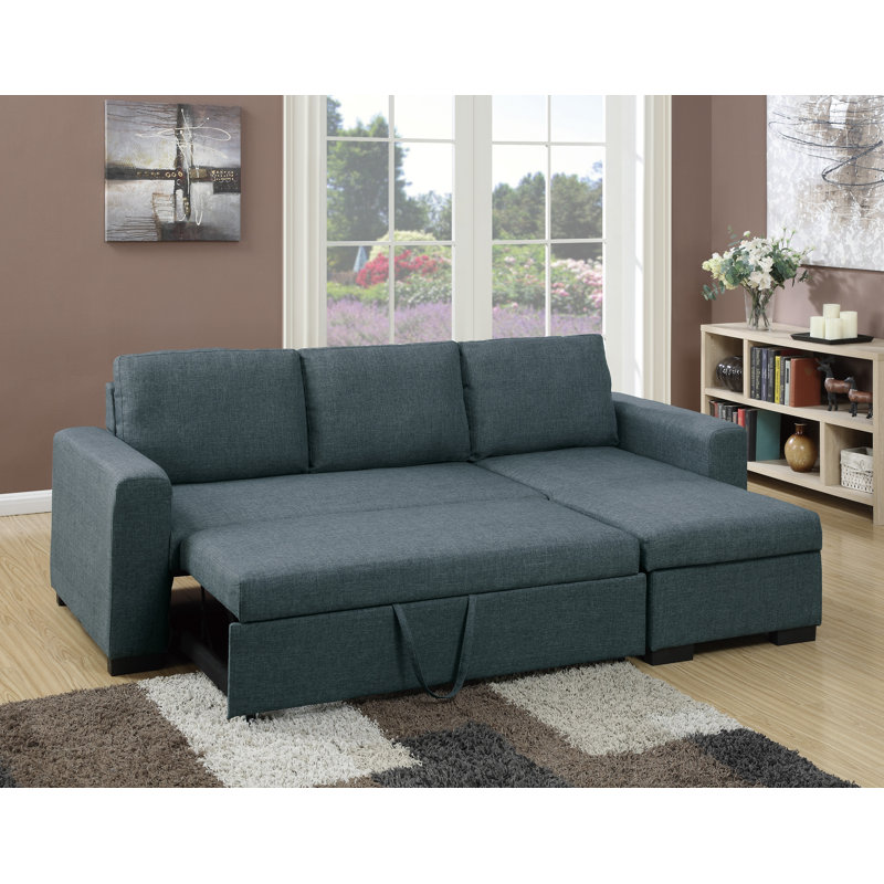 Breesport Upholstered L-Shaped Sectional Right Hand Facing, Blue/Gray
