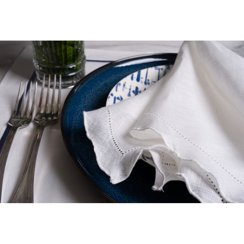 Serviette en lin festonnée 21 po