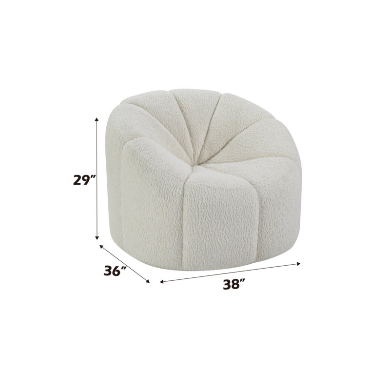Fauteuil en sherpa blanc Osmash avec pivot