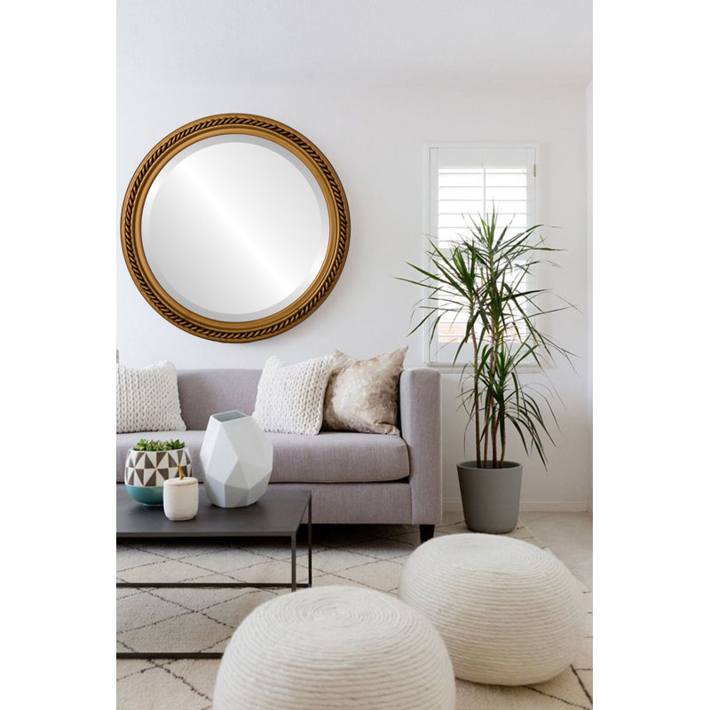 Miroir décoratif rond biseauté Pham, H 26 po x l 26 po