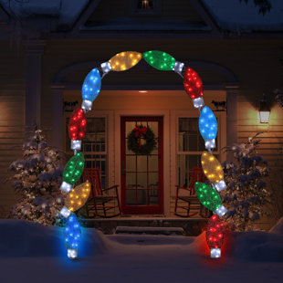 8 ft. Illuminated Tinsel C9 Bulb Arch​