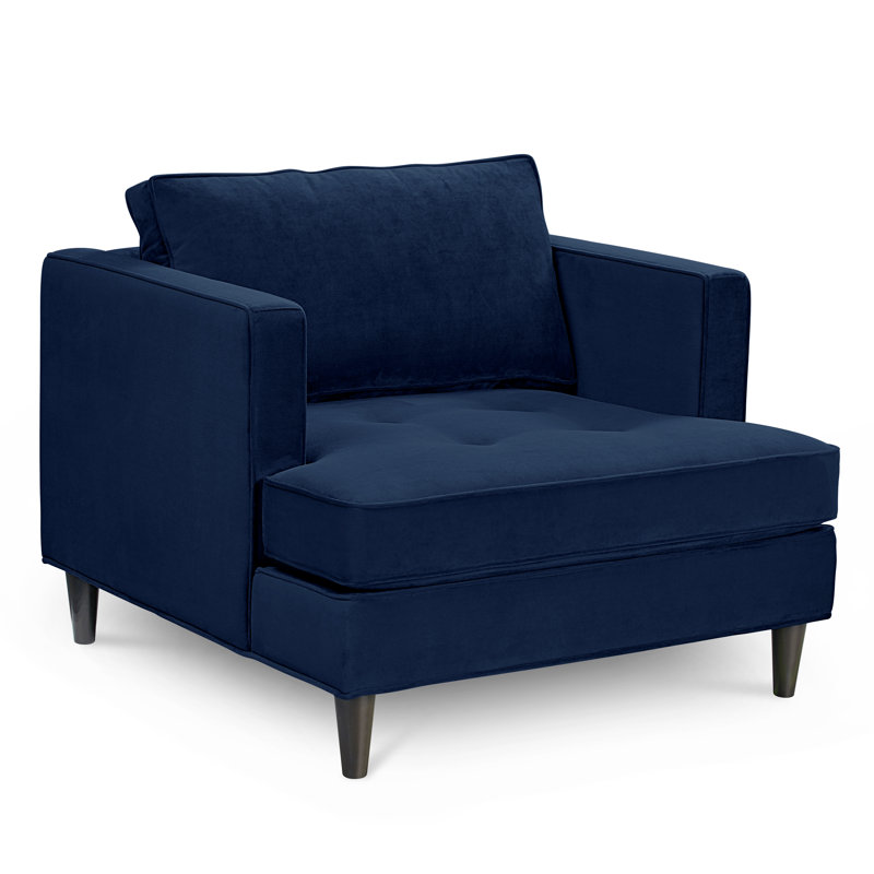 Upholstered Armchair, Bella Ink Performance Velvet
