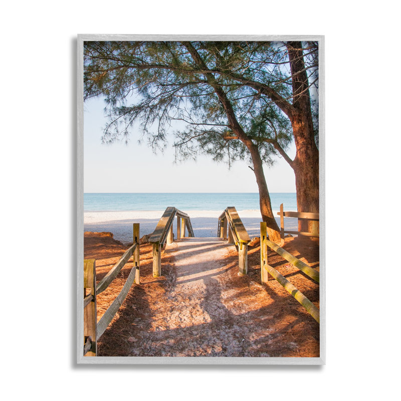«Relaxing Beach Walkway Coastal Path», art mural texturé par Mary Lou, H 20 po x l 16 po x P 1,5 po