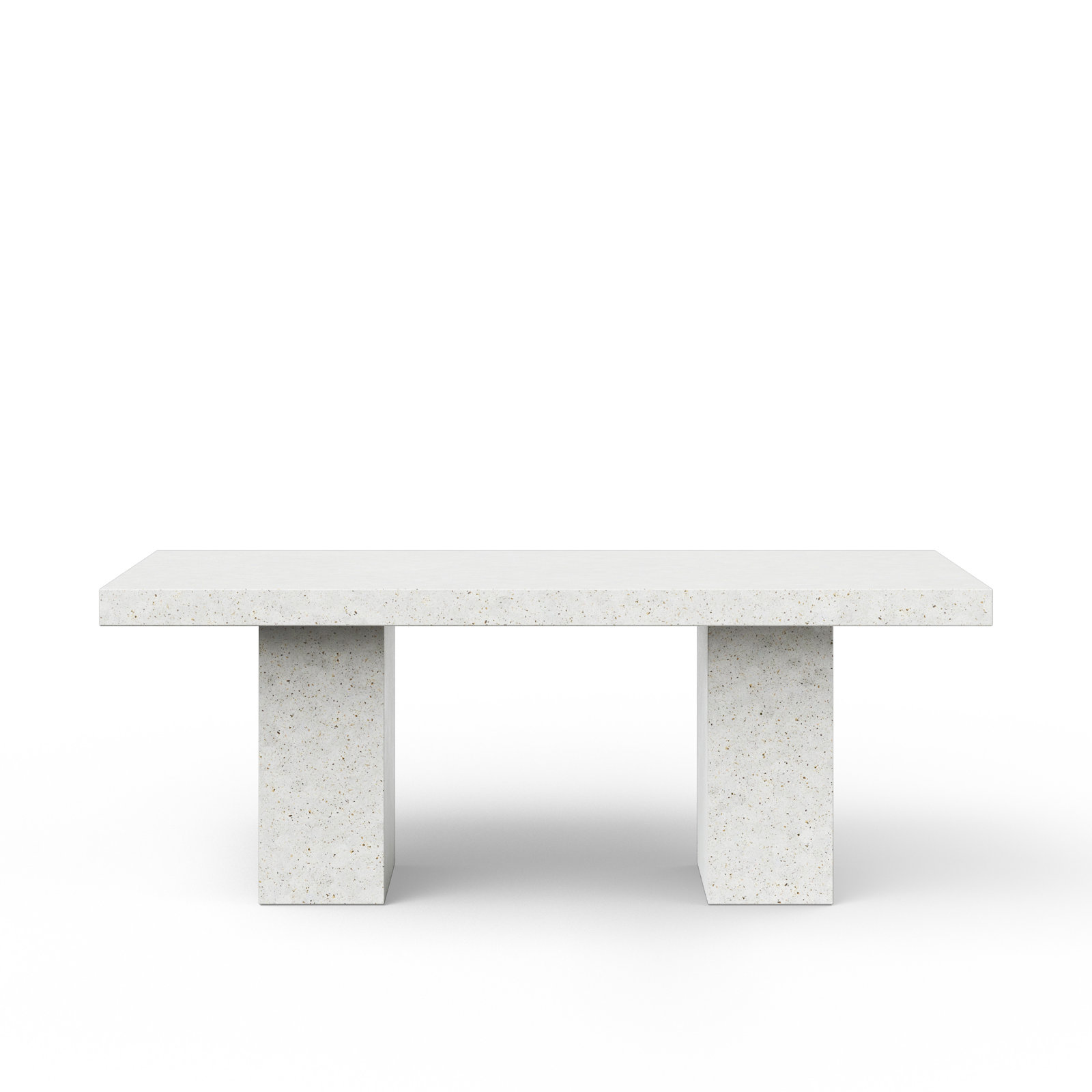 Kareen Pedestal Dining Table, Counter Table (36.25" Height), 95" L x 47" W, Ivory Terrazo