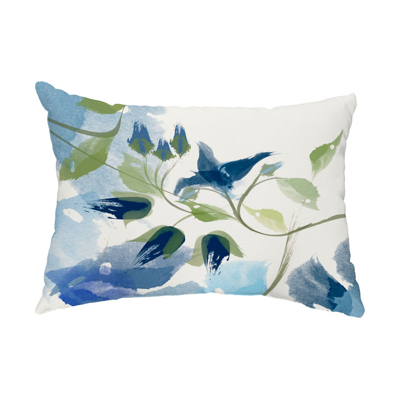  Housse et insert pour coussin rectangulaire Windy Bloom, bleu