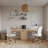 3-piece Home Office With Multi-purpose Storage & Desks, Natural Blonde Oak