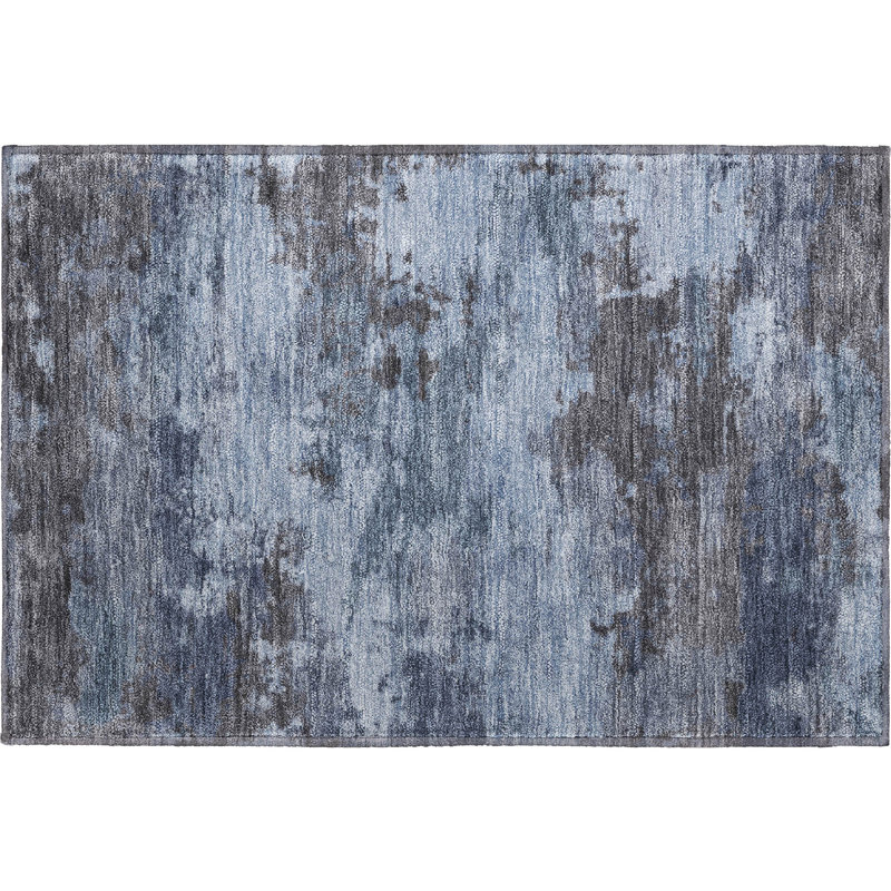 Premium Machine Washable Mayfield AMF2075 Abstract Rug, 1'8" x 2'6", Blue
