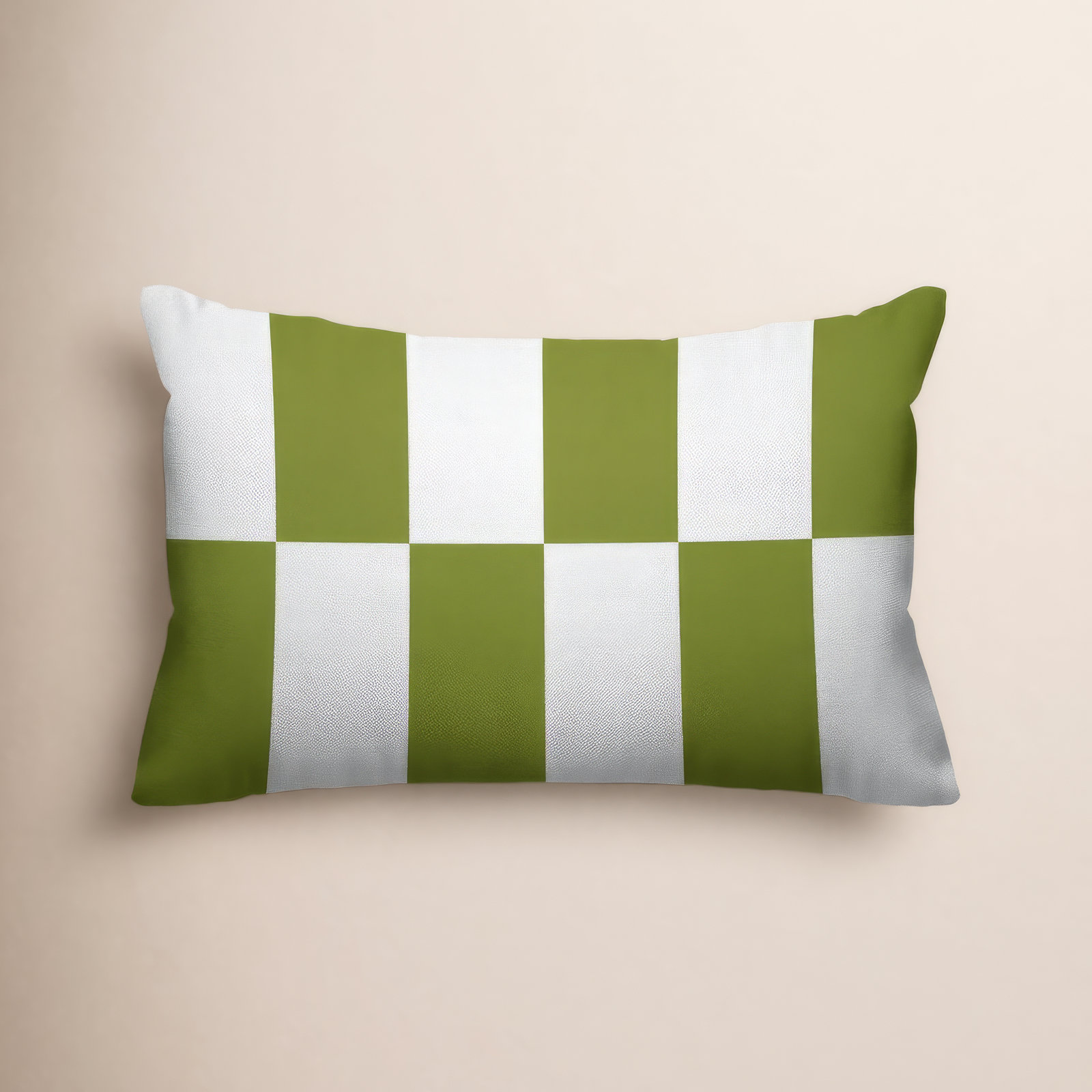 Luella Geometric Indoor/Outdoor Throw Pillow, Olive Green, 14" x 20", Rectangular