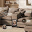 Canapé d'angle en chenille de 130 pouces de large en forme de U avec console pour animaux de compagnie, grands accoudoirs et porte-gobelets-131280809