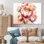 Binette rose et tulipes dorées - reproduction sur toile