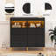 Commode 6 tiroirs avec lumières DEL et prise de courant, commode pour table à langer avec 2 tablettes de rangement ouvertes-200830602