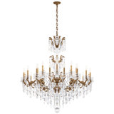 La Scala 24 Light 46in x 48in Chandelier in Antique Silver with Clear Radiance Crystals
