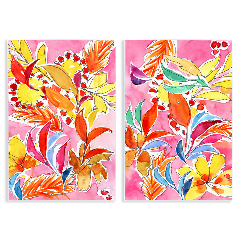  "Whimsical Leaf Impressions", ensemble d'art sur plaque par Regina Moore, H 19 po x l 13 po