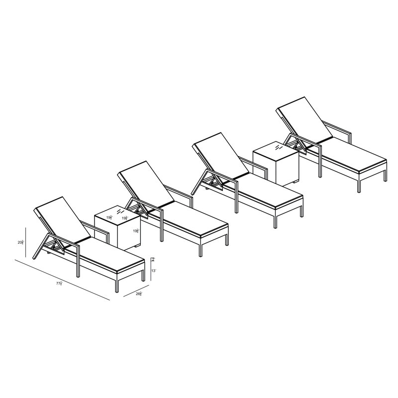 Urbana Outdoor Chaise Lounge, Spectrum Peacock Sunbrella® Plainweave