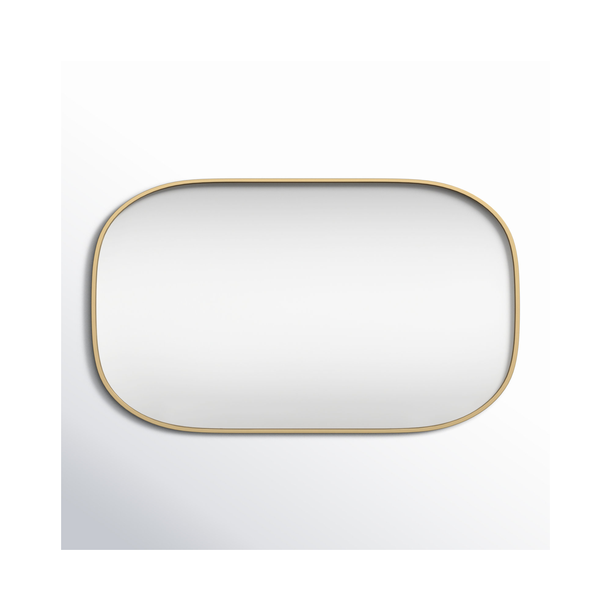 Sabine Metal Curved Oval Wall Mirror, Brass, 40" x 24"