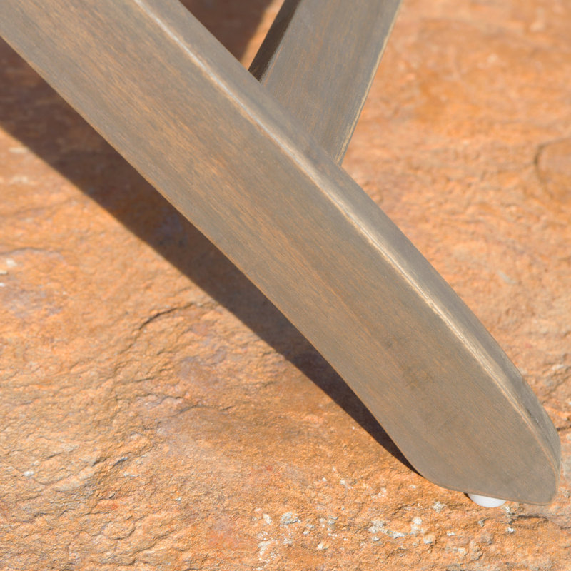 Table pliante d'extérieur en bois d'acacia de 43,5 po Positano