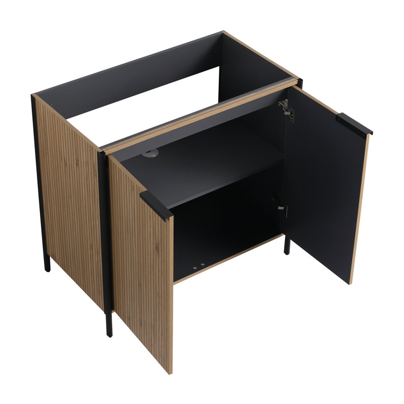 Meuble-lavabo contemporain de 36 po avec fonction de fermeture en douceur et style élégant, 35"