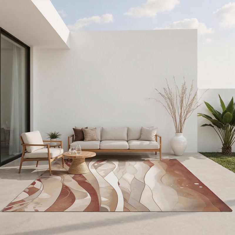 Tapis intérieur et extérieur Gilded Ripple, Rectangle 9 pi x 12 pi